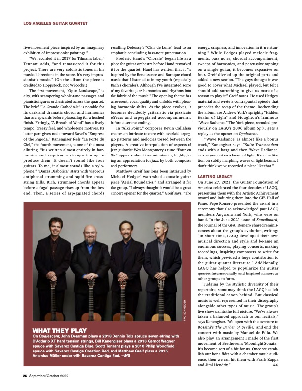 LA Guitar Quartet (@lagq) on Twitter photo Nice article by Mark Small in the September issue of <a href="/AcousticGuitar_/">Acoustic Guitar</a> magazine! Mark covers some quartet history and our new album, "Opalescent".
#LAGQ #album #opalescent #classicalguitar #LAGuitarQuartet #LosAngelesGuitarQuartet #opals #CD #spotify #applemusic #itunes Nice article by Mark Small in the September issue of <a href="/AcousticGuitar_/">Acoustic Guitar</a> magazine! Mark covers some quartet history and our new album, "Opalescent".
#LAGQ #album #opalescent #classicalguitar #LAGuitarQuartet #LosAngelesGuitarQuartet #opals #CD #spotify #applemusic #itunes