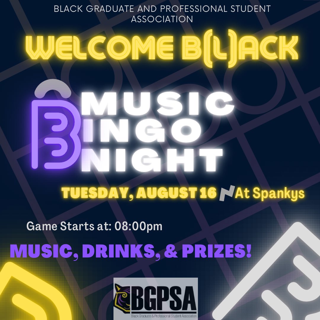 WELCOME BLACK!🏴🐅
Our first social event is happening soon! Come join us for a night of fun at Spanky’s Daiquiris (Burbank Location) during welcome week!