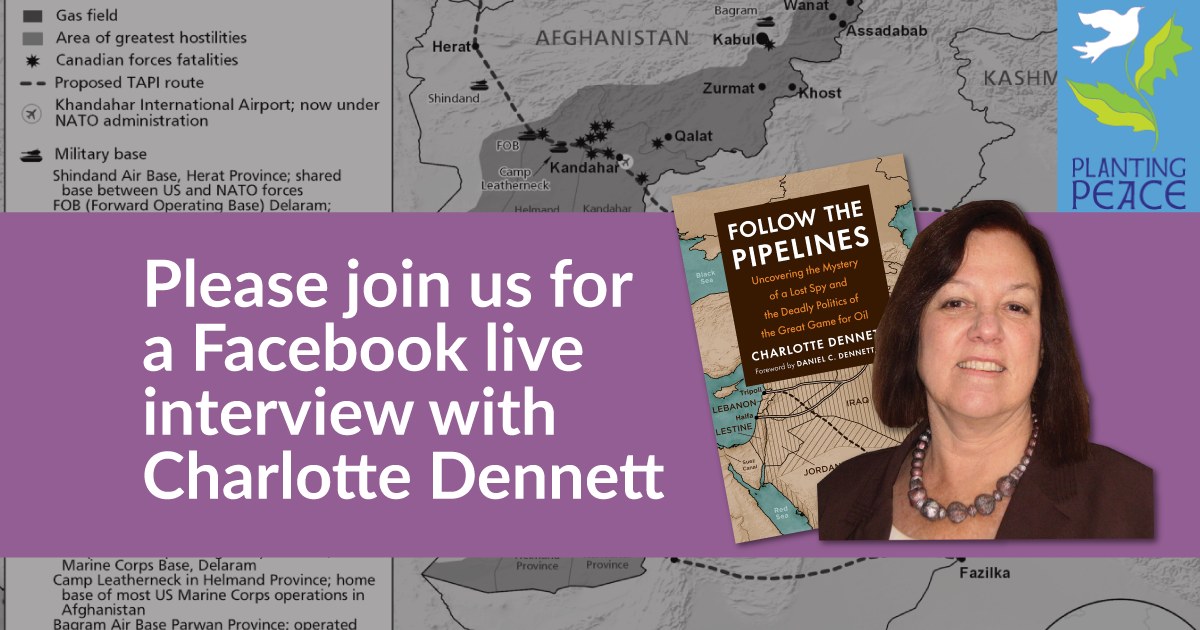 Today! Join us at 7:30 ET for a live broadcast of an interview with Charlotte Dennett, author of "Follow the Pipelines: Uncovering the Mystery of a Lost Spy and the Deadly Politics of the Great Game for Oil"

➡️ fb.me/e/2SpQiZqYR