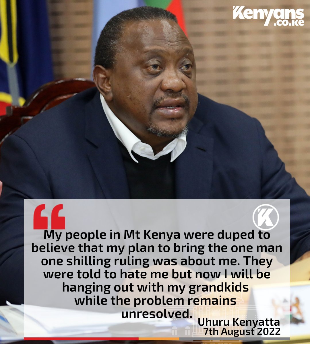 Mt Kenya people were told to hate me but now I will be hanging out with my grandkids - President Uhuru Kenyatta