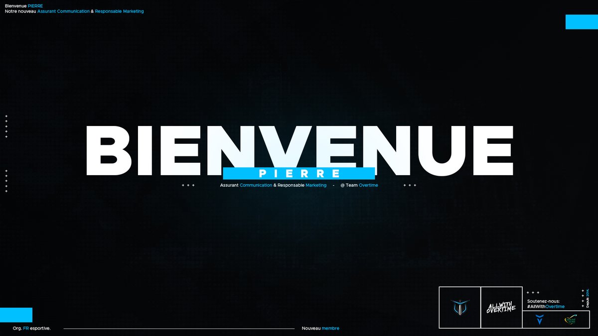 OvertimeDK's tweet photo. Deux 𝒄𝒂𝒅𝒓𝒆𝒔 font leur arrivée au sein de notre staff, ils travaillent dans l'ombre depuis un certain temps...
Nous souhaitons la bienvenue à:
◾️ @DeiToZ_ Head Manager
◾️ @rezeau_pierre Assistant communication & Responsable Marketing
#AllWithOvertime ⚔️ https://t.co/M2ER1Hbsfv