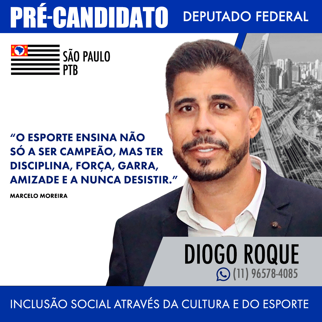 Diogotroque's tweet photo. Diogo Roque 
Pré - Candidato Deputado Federal

Inclusão social através da Cultura e do Esporte.
#ptbrasil #ptbnacional #PTB14 https://t.co/6Jzs3C2ZxK