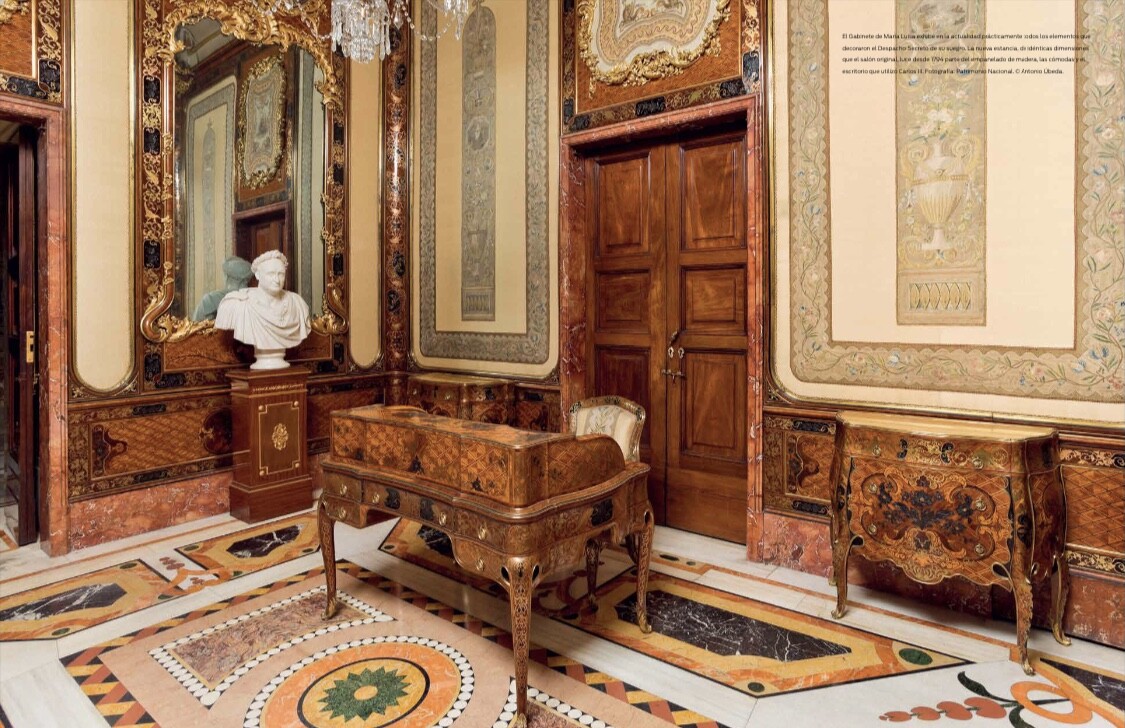 Una de las exposiciones que están en proyecto de Patrimonio Nacional, aún en las salas de Génova del Palacio Real, es la dedicada al Despacho Secreto de Carlos III y a la obra elaborada  para él, bajo la dirección de Gasparini, por el ebanista José Canops