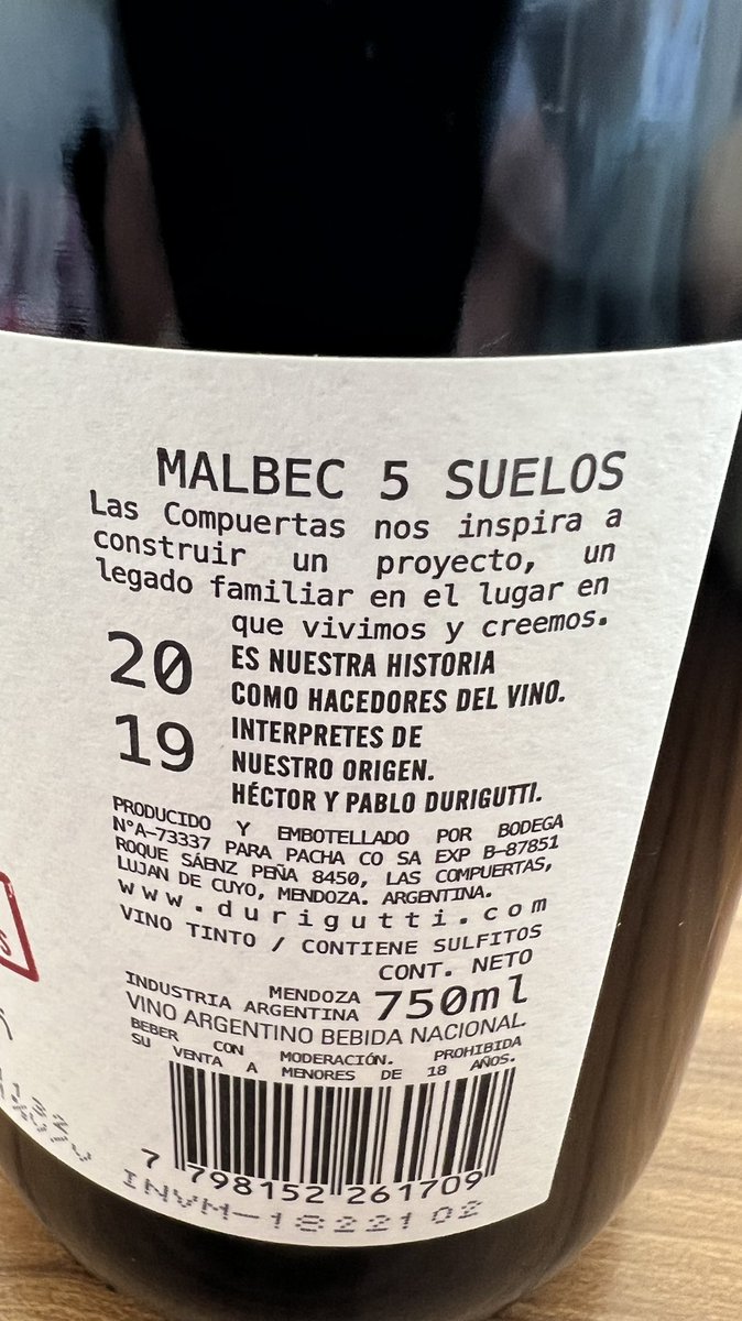 En este momento, mi favorito. <a href="/DuriguttiWines/">Durigutti Winemakers</a> 👏👏👏