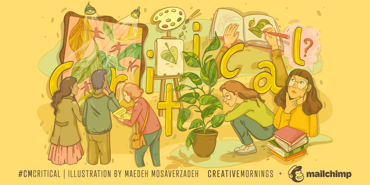 Aug. 12 event theme is Critical, chosen by <a href="/Calgary_CM/">CreativeMornings/CAL</a>, illustrated by Maedeh Mosaverzadeh, &amp; presented by <a href="/Mailchimp/">Intuit Mailchimp</a>. Our critical abilities help us discern the insubstantial from the made-to-last, the credible from the untrustworthy, the sincere from the ego-driven #CMCritical