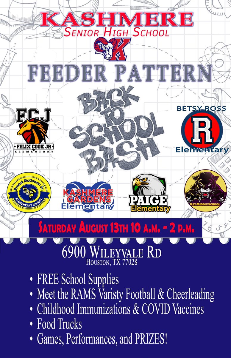 THE Francis Scott Key Middle School (@keyms_cougars) on Twitter photo Kashmere Feeder Pattern Back to School Bash!!! <a href="/KashmereHS/">Kashmere High School</a> <a href="/CookES_HISD/">Felix Cook Magnet</a> <a href="/BetsyRossElem/">Betsy Ross ES</a> <a href="/KGESFineArts/">Kashmere Gardens Fine Arts Magnet ES</a> <a href="/paige_eagles/">Roderick Paige ES</a> <a href="/McGowenES_HISD/">McGowen Elementary</a> Kashmere Feeder Pattern Back to School Bash!!! <a href="/KashmereHS/">Kashmere High School</a> <a href="/CookES_HISD/">Felix Cook Magnet</a> <a href="/BetsyRossElem/">Betsy Ross ES</a> <a href="/KGESFineArts/">Kashmere Gardens Fine Arts Magnet ES</a> <a href="/paige_eagles/">Roderick Paige ES</a> <a href="/McGowenES_HISD/">McGowen Elementary</a>