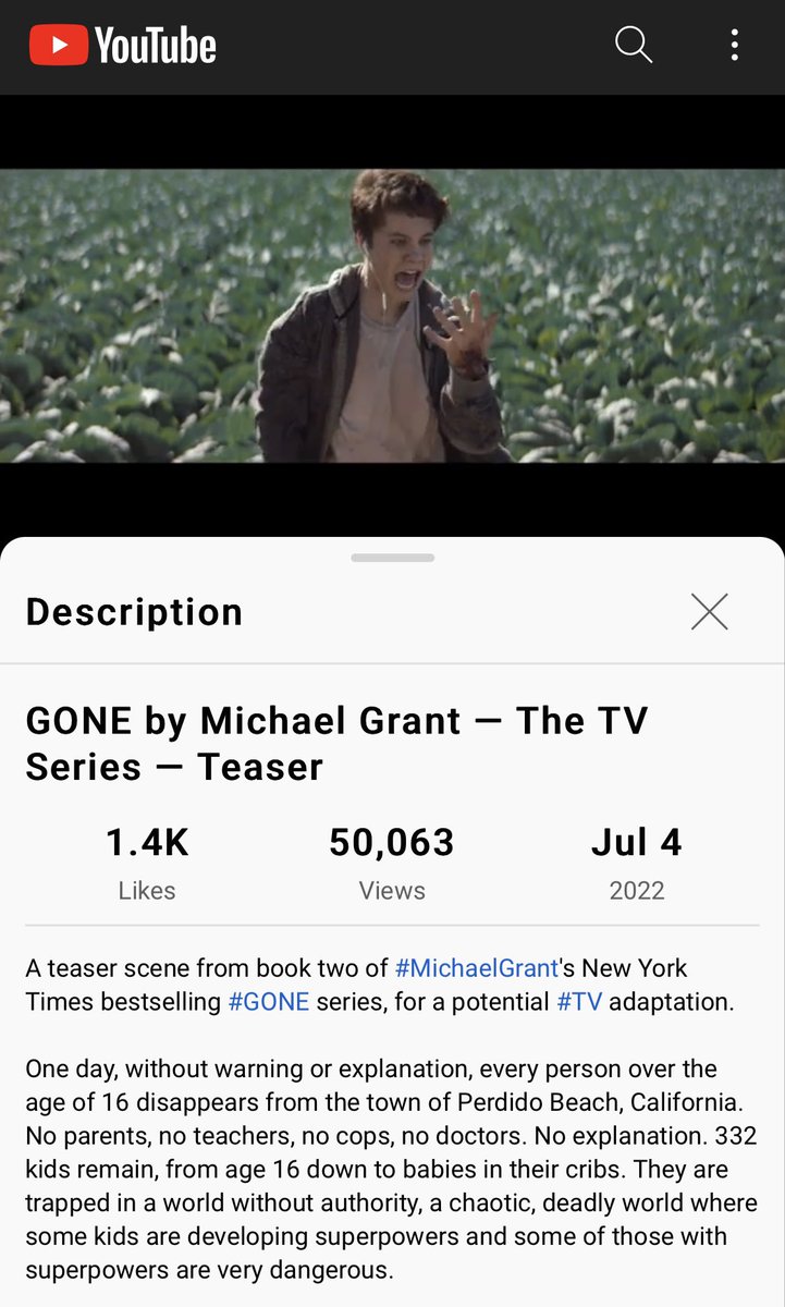 gonetvseries's tweet photo. Over 50k views on the GONE teaser trailer on YouTube! 🥳 #GONE #GONETV #WEWANTGONE #WEWANTGONETV #GONENOTFORGOTTEN #YOUCANTESCAPETHEFAYZ #gonetvseries @MichaelGrantBks @Engage_Prod @GoneTheSeries https://t.co/YRBMZrcK66 https://t.co/7LVh7k3Zof
