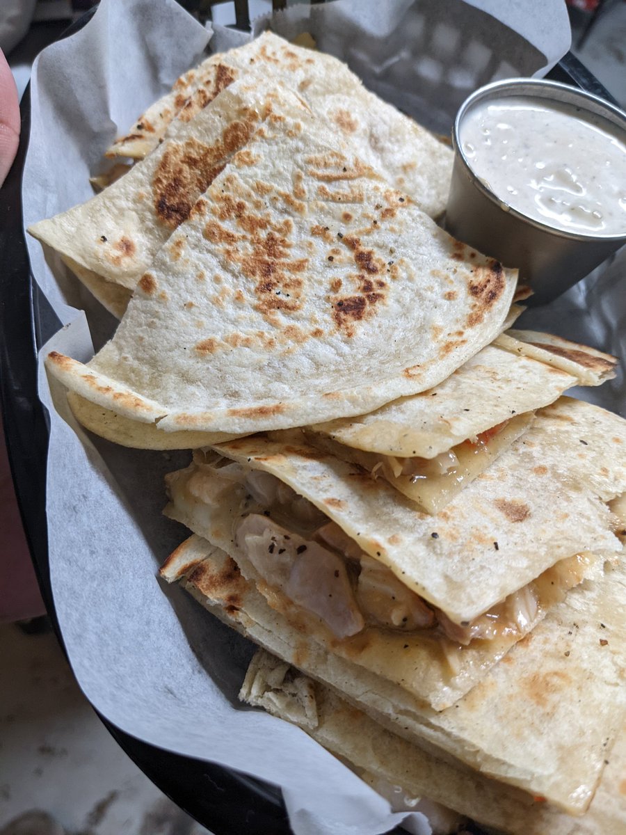 CityAcreBrewing's tweet photo. Who doesn't love quesadillas?! You can get ours with chicken, pulled pork, or shrimp with a side of our salsa ranch. https://t.co/ZOVnjMPYT1