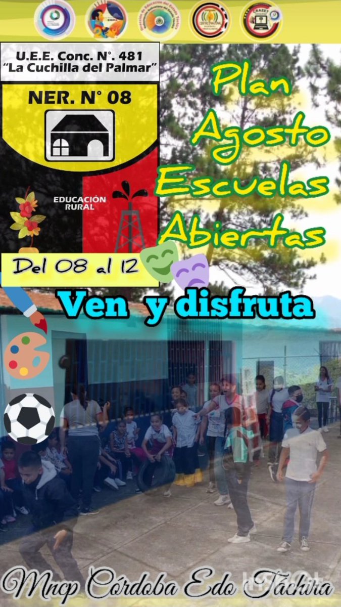 Está Semana Plan Agosto Escuelas Abiertas 2022
Mncp Córdoba Edo Táchira
Planteles Nacionales y Estadales 
@mppeducacion 
<a href="/_laavanzadora/">Yelitze Santaella</a>
<a href="/zet_gestionh/">Dpto. Gestión Humana - ZET</a>
<a href="/berzabethg1/">Berzabethgandicaoficial</a> 
<a href="/diredutachira/">Dirección de Educación del Táchira</a> 
<a href="/FormacionZef/">DIVISIÓN DE INVESTIGACIÓN Y FORMACIÓN FALCÓN</a>
<a href="/Crazet2011/">Crazet2011</a>
<a href="/redcordoba1/">Red Córdoba</a>