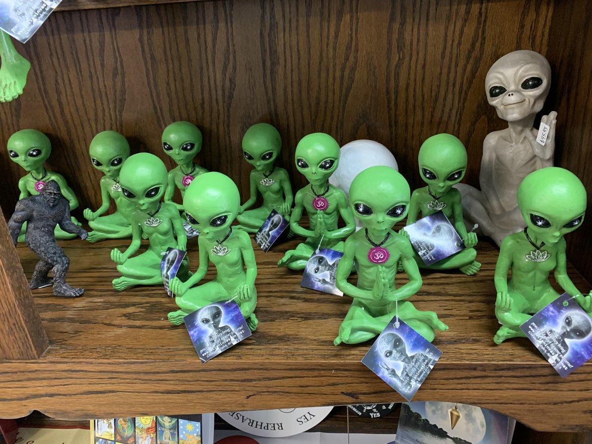 SoulCraftNStuf's tweet photo. Namaste, friends! Find an extraterrestrial friend @ 131 North Cortez. If you buy two you receive a $10 discount. 

Bonus points if you have 👽 stories of your own! #alien #prescott #prescottaz #az #decoration #ufo #giftshop https://t.co/Ir4K2azrxR