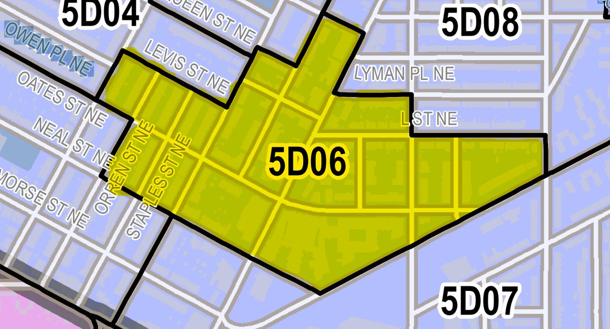 Apparently #KathyHenderson has picked up a nominating petition for the new SMD #5D06 that crosses Bladensburg Road NE, and includes portions of #TrinidadDC &amp; #CarverLangston.