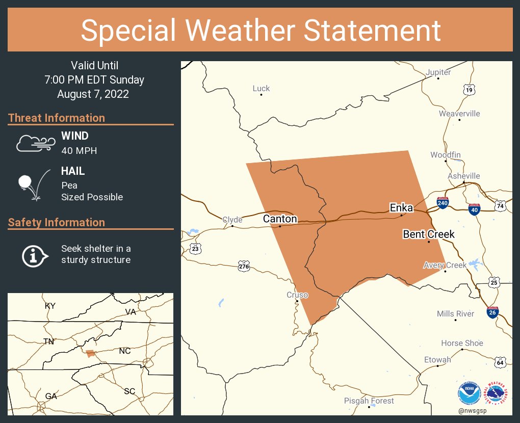 NWS GSP on Twitter "A special weather statement has been issued for