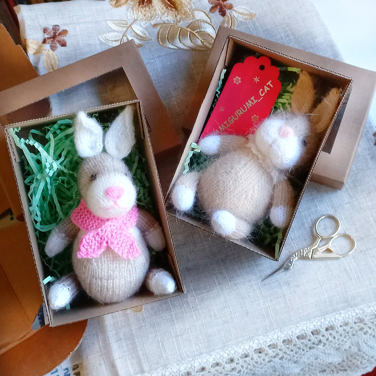 ToysKnittedToys's tweet photo. My rabbits are ready to ship. https://t.co/m15SIdarBs
