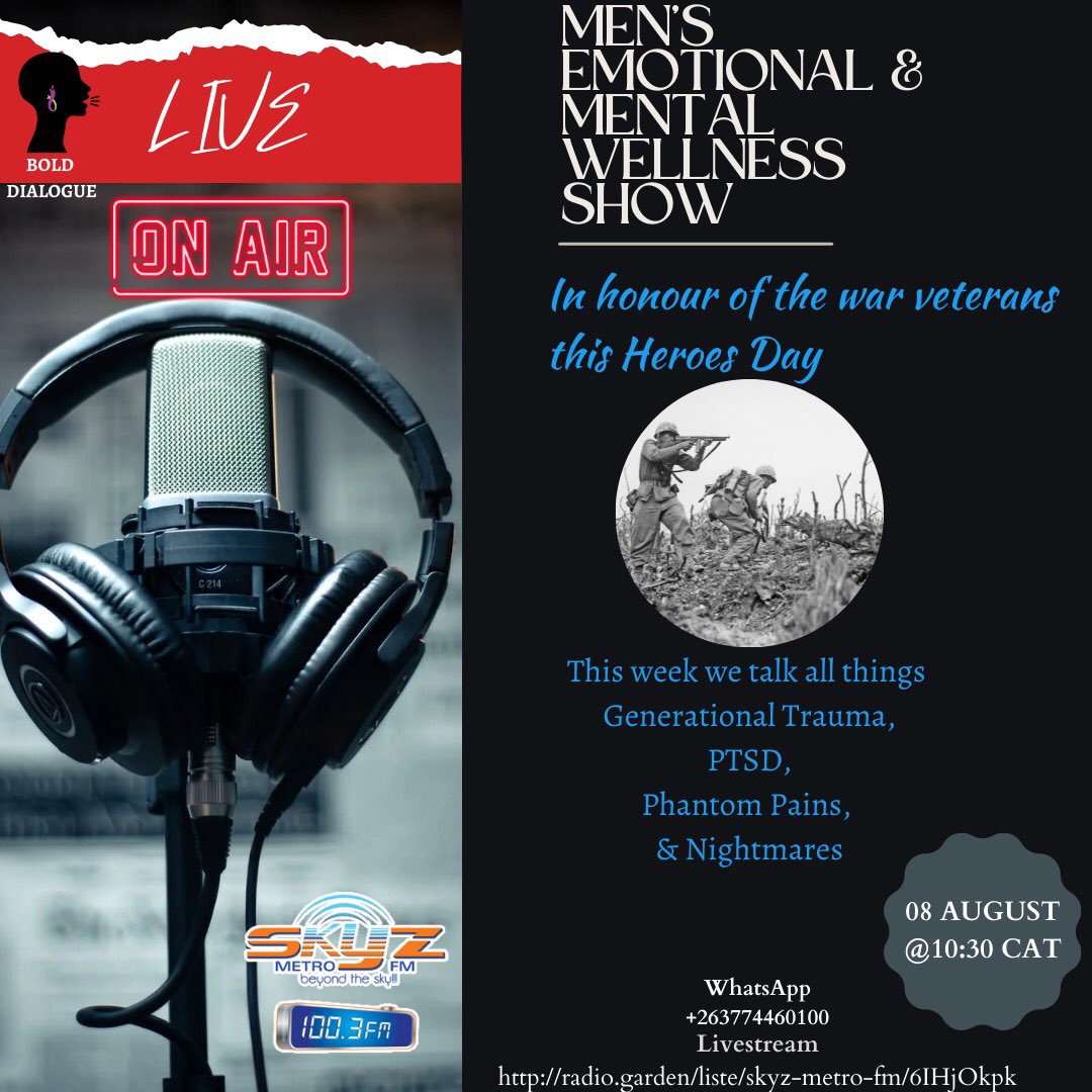 barbiethebald1's tweet photo. To our parents who sacrificed greatly for our freedom this one is for you. Lets talk and share your thoughts and stories with us at 10:30 am CAT on SkyzMetro FM 100.3. Men's Emotional and Mental Wellness.
.
.
.
#bolddialogue
#healinggenerationaltrauma
#healingconversations https://t.co/DiiwPxPuaU
