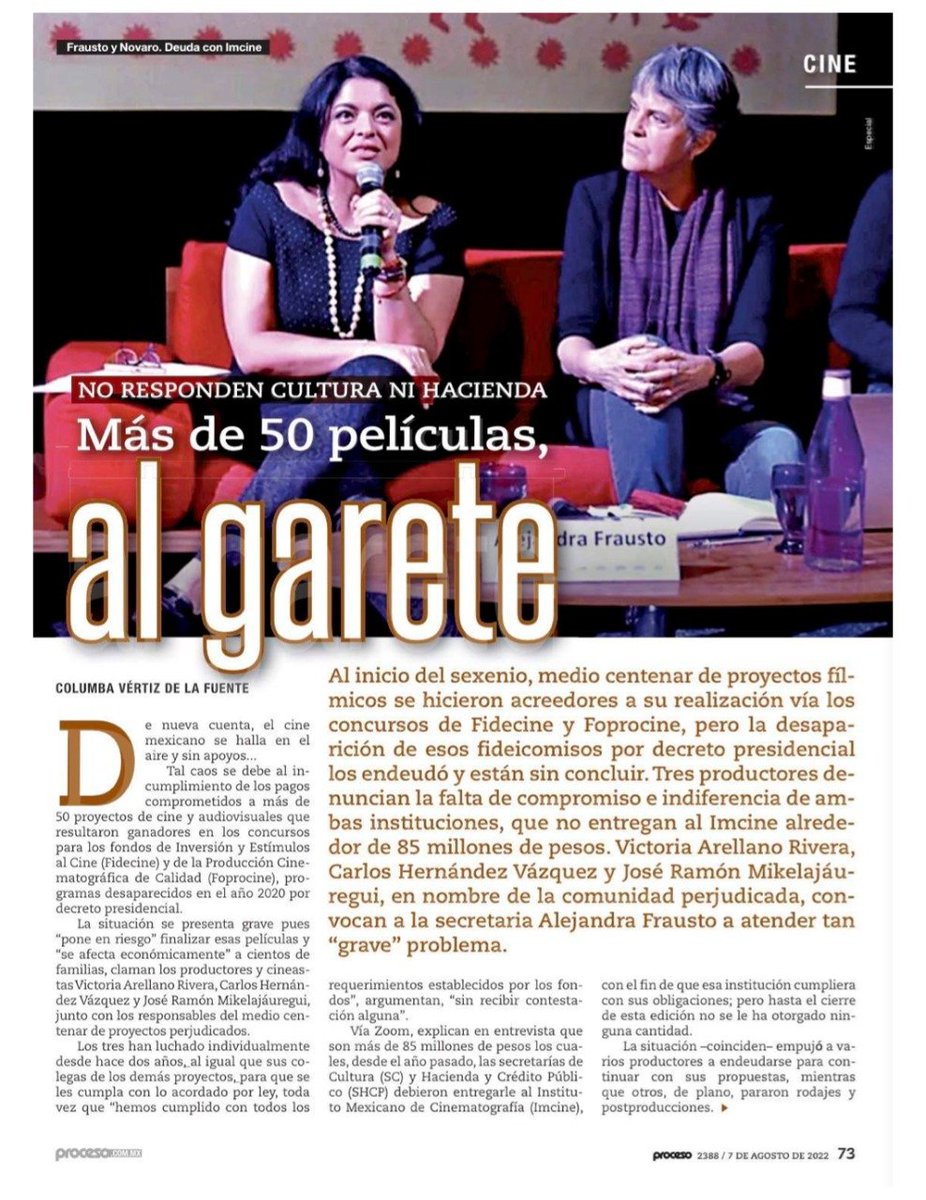 ARTEMECANICA's tweet photo. A raíz de la extinción de los #Fideicomisos, @alefrausto
 prometió que las películas comprometidas con #FIDECINE y #FOPROCINE no serían afectadas. HOY más +50 producciones están detenidas o perjudicadas x falta de pago #CumplanSuPalabra @Hacienda_Mexico https://t.co/mk6xW2yK0n