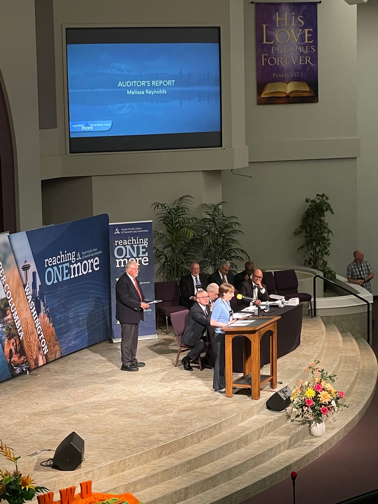 NWAdventists's tweet photo. Melissa Reynolds, General Conference auditing services, shares the Auditor’s Report. 

#NWAdventists #NPUCConstituency @NPUC https://t.co/DLOBLH2SaO