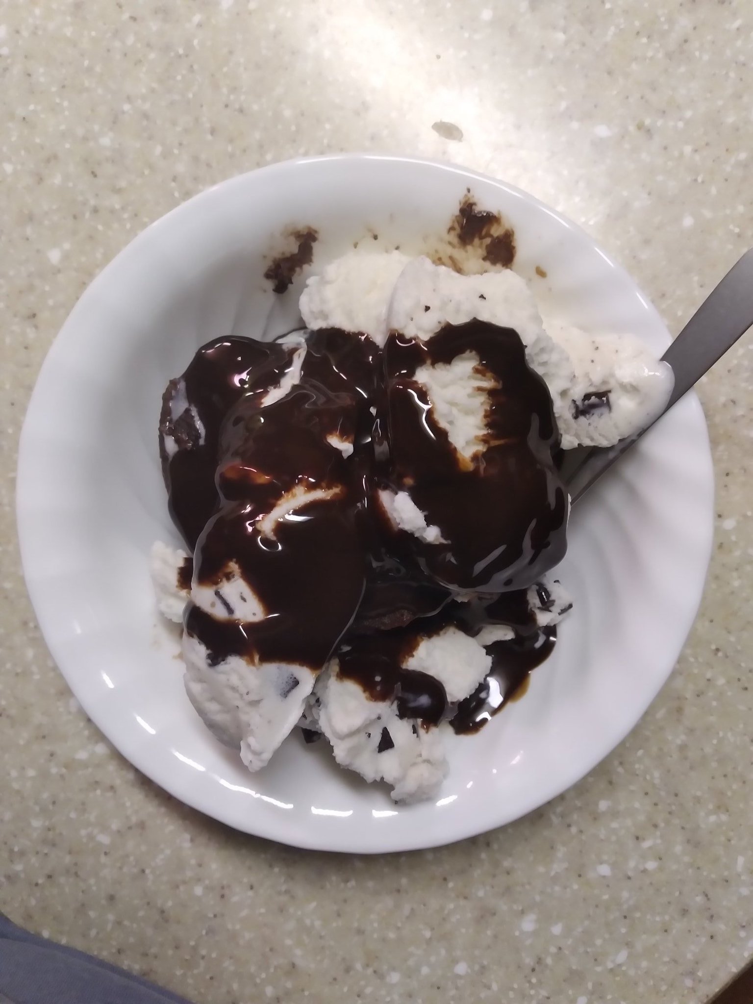  Happy birthday John King, here\s a chocolate cake with ice cream to top it off with chocolate syrup 