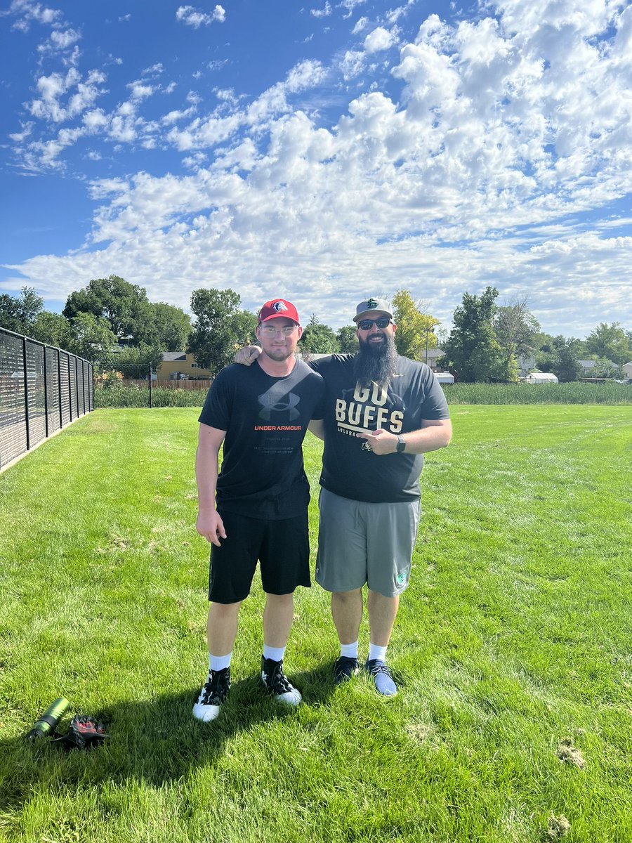 Appreciate <a href="/CoachVuchetich/">Coach Vuch</a> helping me get prepared for this upcoming college football season <a href="/CSUPFootball/">CSU Pueblo Football</a> . I’m glade you got to train me and I hope to run it back next summer.