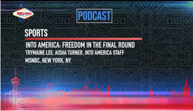 MSNOWComms's tweet photo. Congratulations to @trymainelee &amp; @intoamericapod executive producer @Eye_E_Sha for winning the @NABJ Salute to Excellence Award for Podcast: Sports for “Into America: Freedom in the Final Round.”

Listen to the full episode here: https://t.co/M3QKLwOIsA 

#NABJNAHJ22 https://t.co/bZP5QEGLg8