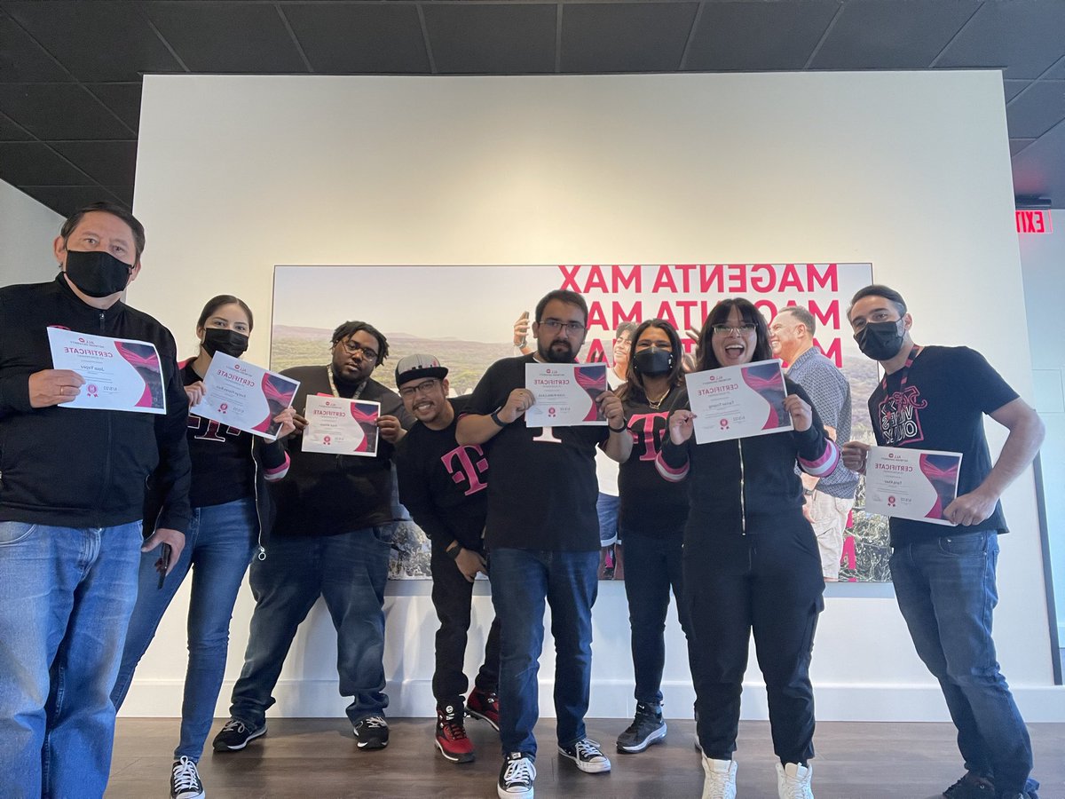 Pleasanton, CA. ready to serve our customers! Proud of this team! Team work makes the dream work! 🏆🎉<a href="/AraMisMis812/">Aramis Felarca</a> <a href="/KevinMurray3/">Kevin Murray</a> #TMobileNetworkUniversity #BAE #BAMily