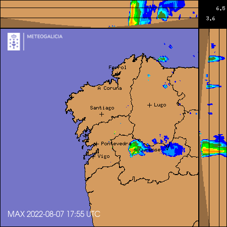 MeteoGalicia's tweet photo. Esta pasada tarde tivemos #treboadas illadas de carácter estacionario. Mañá, luns, son máis probables, de novo, no sur de #Lugo e na Provincia de #Ourense. No Atlántico, continuarán as #néboas. https://t.co/X9OXJHCoa4