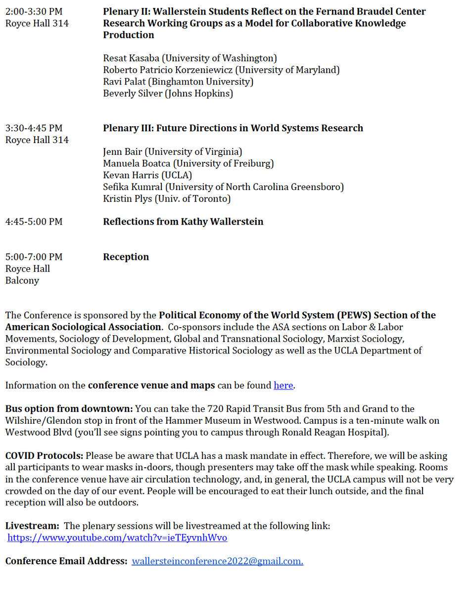 ManuelaBoatca's tweet photo. The conference in honor of the life and legacy of @iwallerstein, sponsored by @ASAPEWS, will be held at @UCLA on August 10, 10 am-6 pm (California time). 
Plenaries will be livestreamed, recordings of concurrent sessions made available later. Check it out!
https://t.co/MgYFwVds6X https://t.co/aosqOWYWtJ