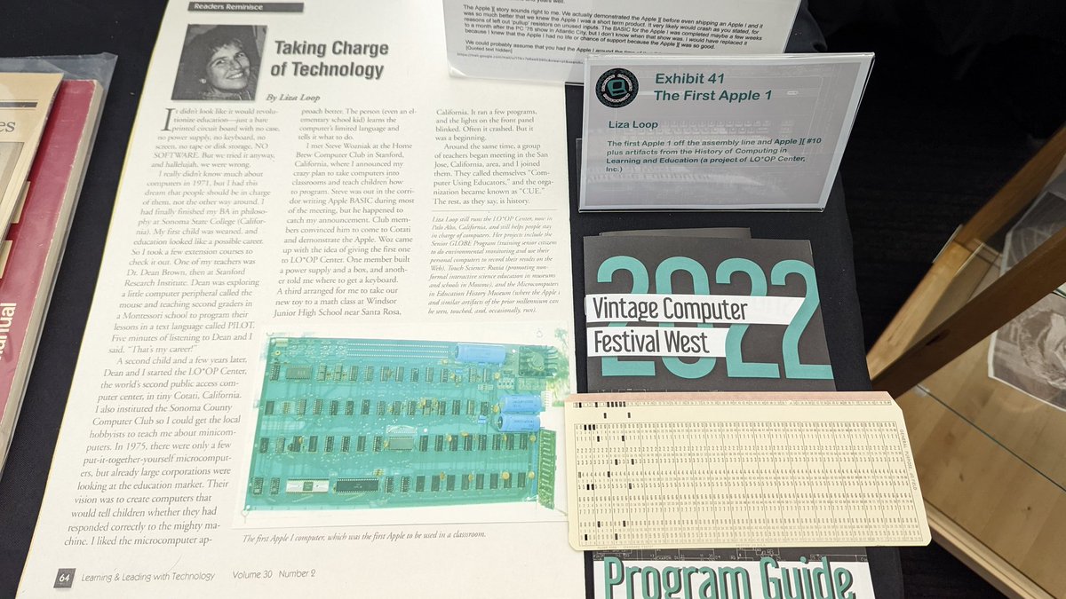 Greetings from the original first Apple 1 at the Vintage Computer Festival West today #vcfwest /Cc @thekittster