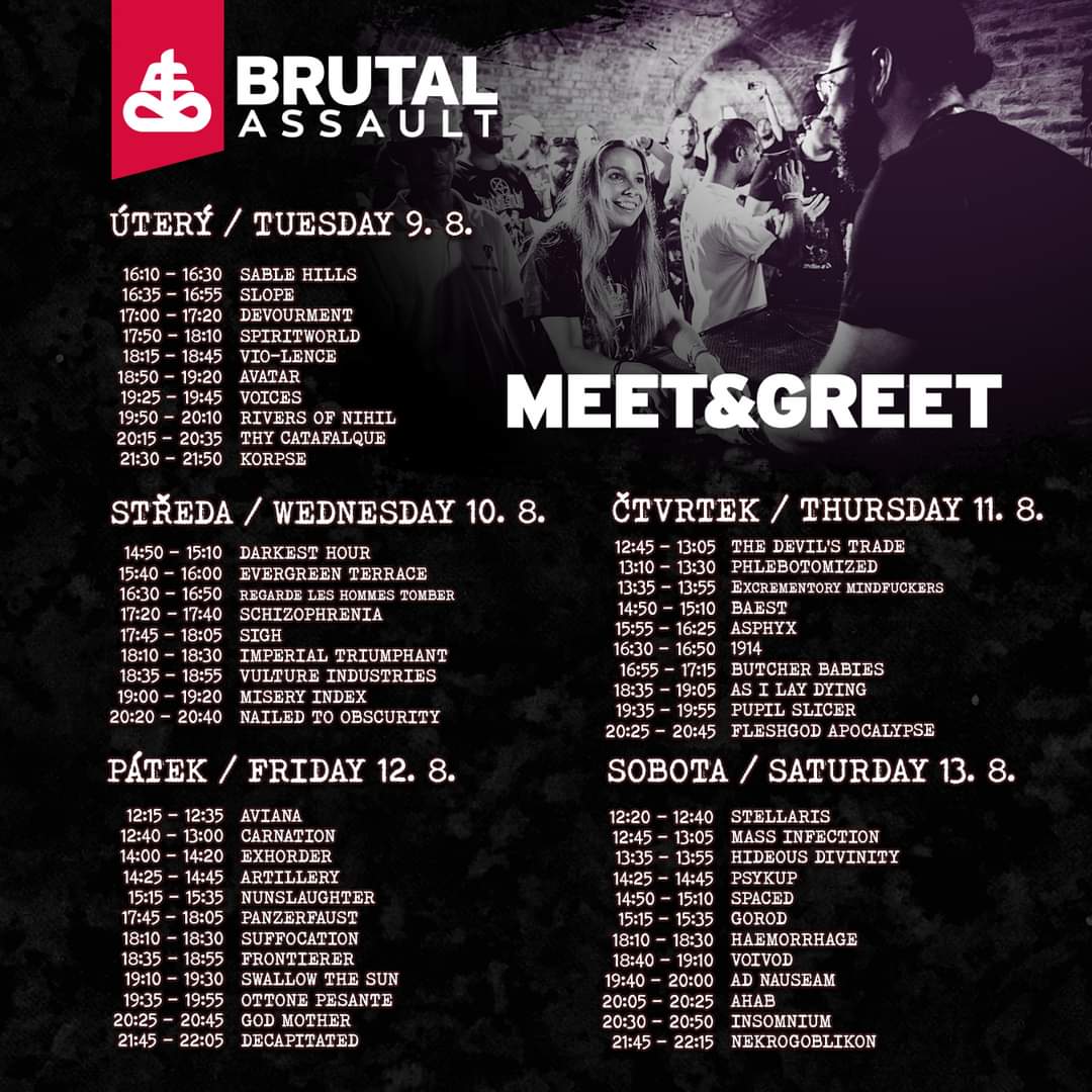 _Phlebotomized_'s tweet photo. We're playing the Jägermeister #MainStage at 11:40
at ⏱️ 13:10 you van visit us for a meet & greet 🤘
•
#phlebotomized #sethpicturesmusic #deathdoom #metalfest #brutalassault #metalband #swallowthesun #carnation #exhorder #frontierer #suffocation #asphyx #festival #metal https://t.co/EhRfgbNag3