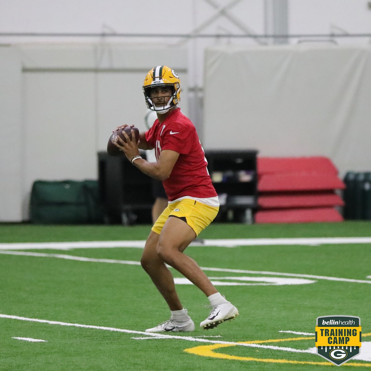 QB work. 💪 @AaronRodgers12 @jordan3love #GoPackGo | #PackersCamp