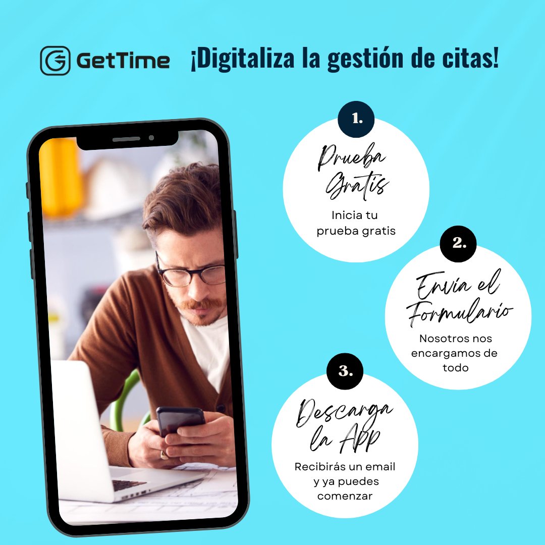 AppGetTime's tweet photo. Digitaliza la Gestión de Reserva de Cita Previa en tu negocio. Inicia la Prueba Gratis de GetTime. Modernízate, optimiza tu tiempo, no pierdas clientes. Todo centralizado desde una App.
Descubre #GetTime, inicia tu PRUEBA GRATUITA AQUÍ: https://t.co/UsfelrIDVR https://t.co/x3dtmdj4zw