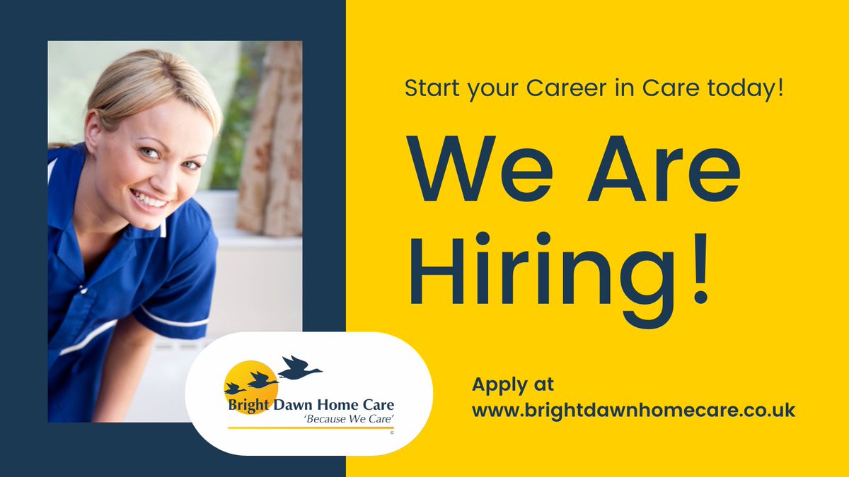 Are you looking for a change of career? Have you considered working in care? We provide all the training you need and offer full and part time hours. To find out more visit 
brightdawnhomecare.co.uk/recruitment/ or call 01564 784 598 #brumhour