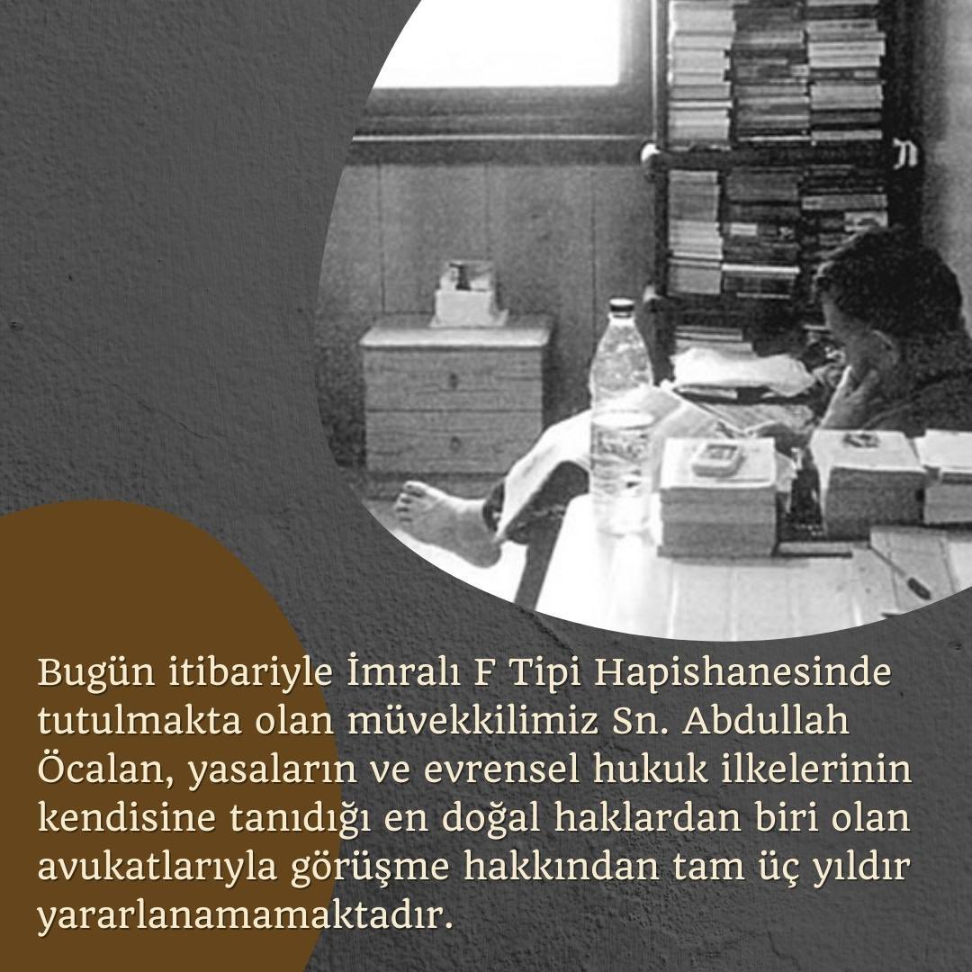 Demokrasisinin en önemli sorunu Kürt meselesidir ve bu meseleyi çözümsüz bırakan da en başta tecrid anlayışıdır. Tecridin olduğu bu ülkede hukuk devletinden söz edemeyeceğiniz gibi istisna hali adeta kaderiniz olur. Böyle gitmez, tecridi mutlaka kıracağız. 
#TecritİşkencesineSon
