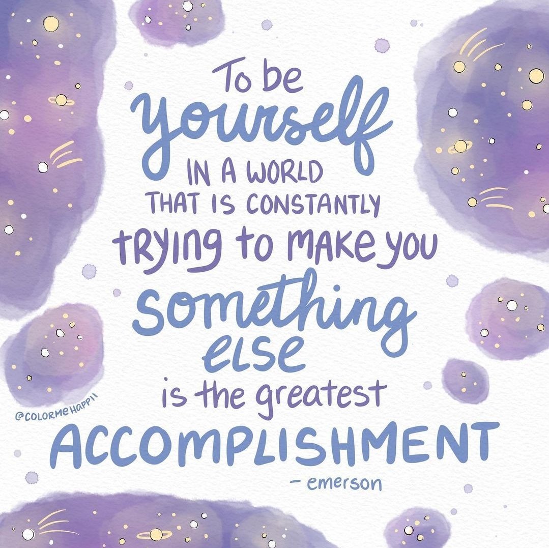 "To be yourself in a world that is constantly trying to make you something else is the greatest accomplishment." -- Emerson

Thank you for being YOU!

Shop: colormehappii.com

©️ <a href="/colormehappii/">Kaitlyn 🌸</a>

#LoveYouStranger #LoveYourself #SelfLove #BeYourself #quoteoftheday #Procreate