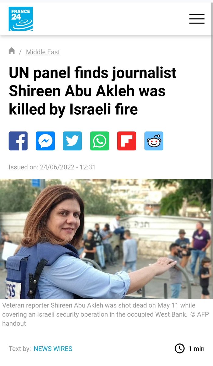 M_Asgharii's tweet photo. @haaretzcom The Zionist regime attributed the murder of Shirin journalist to the Palestinians, but the United Nations revealed the lies of the Zionists

#غزة_تحت_القصف 
#IsraeliTerrorism 
#IsraeliCrimes 
#GazaUnderAttack https://t.co/HnDhTCaNyZ