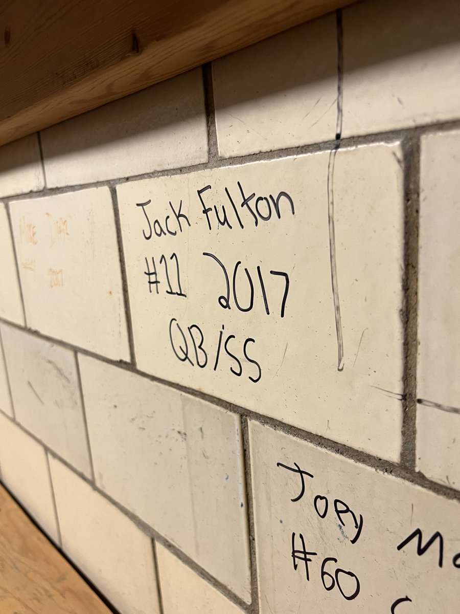 hockenberry52's tweet photo. Found some historic graffiti from @Jack1Fulton at the Middle School deep under the old basketball court during a tour. I’m keeping this… He is going to do great things someday…#ThePolandStory @bdog4ever @coachpavlansky @CoachFender21 @mdaleydad @PolisTroy @PolandAthletics https://t.co/u1pHGauVPy