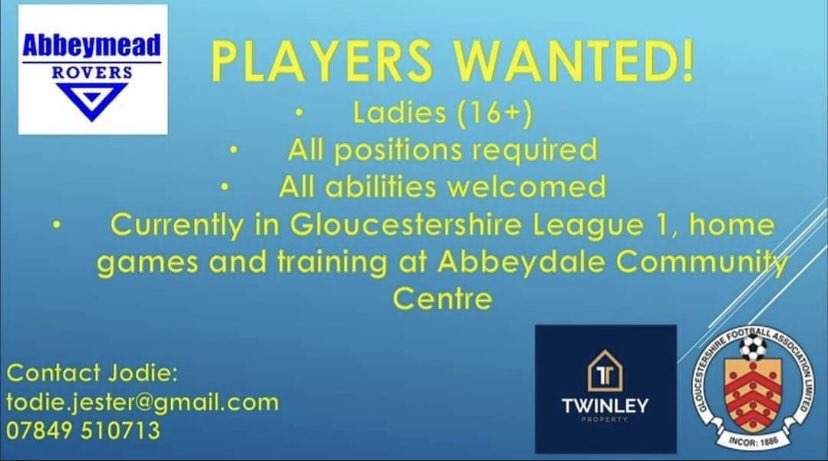 Our Ladies Team are on the look out for new Mead Lionesses, Details on the flyer 💛💙