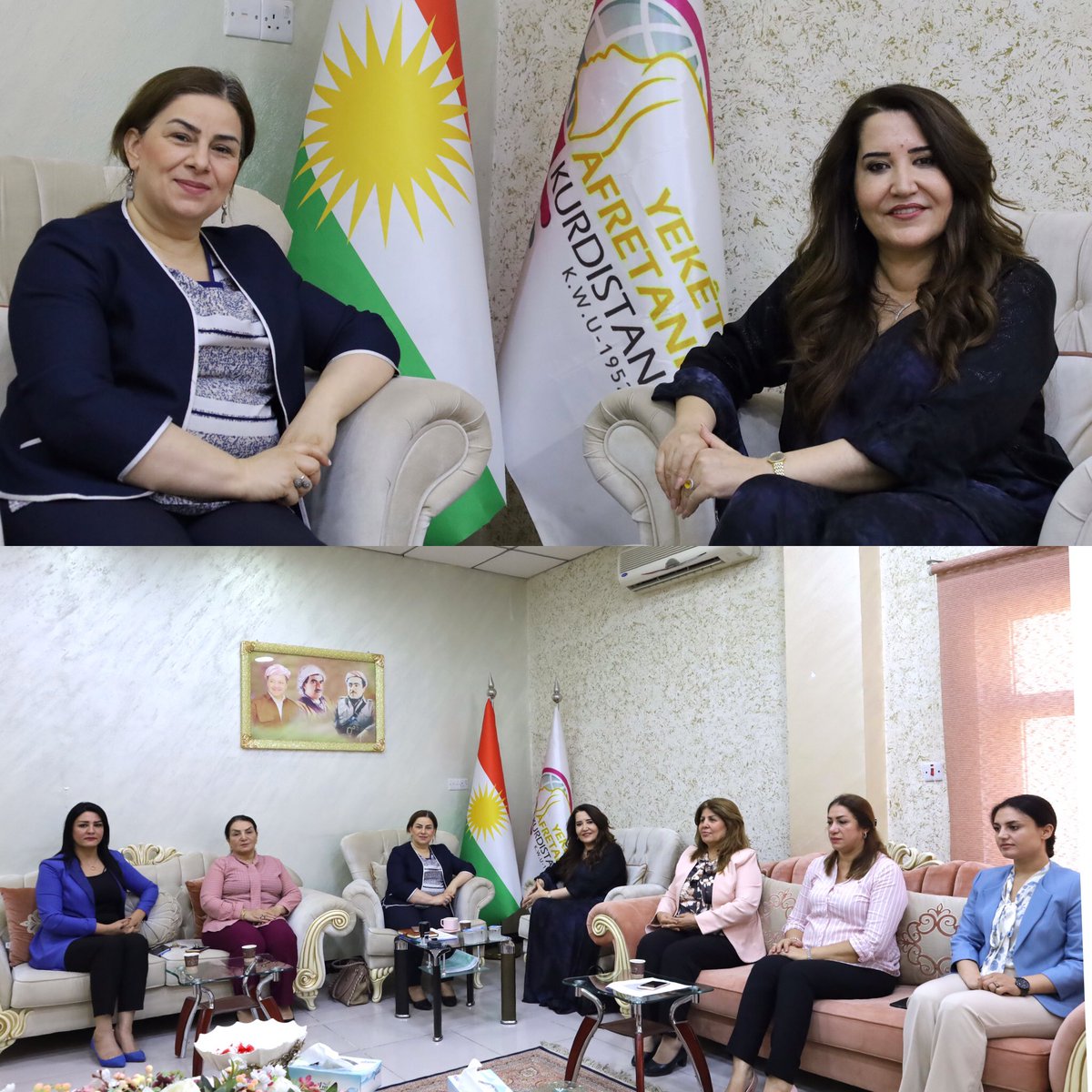 SuleimanVian's tweet photo. Today, August 7th, at the Secretariat Office with my friends, we received Mrs. (Gulizar Rashid Sindi), a member of the Kurdistan Parliament. She visited our organization to participate in the Helen Radio program. https://t.co/V6bp00YSHy