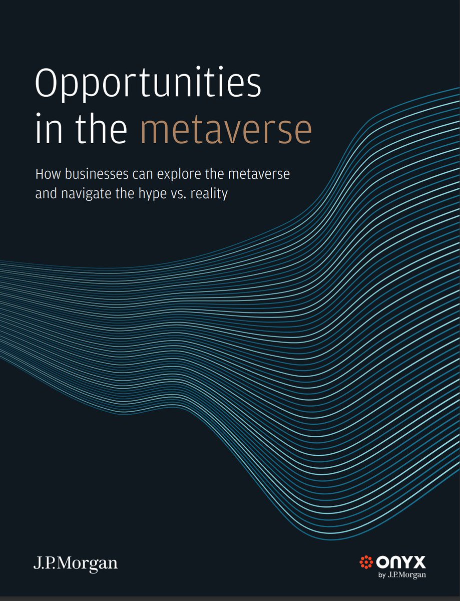 brianmfoote's tweet image. J.P. Morgan: "Opportunities in the Metaverse." Good weekend reading if you want to learn more about this subject.

jpmorgan.com/content/dam/jp…