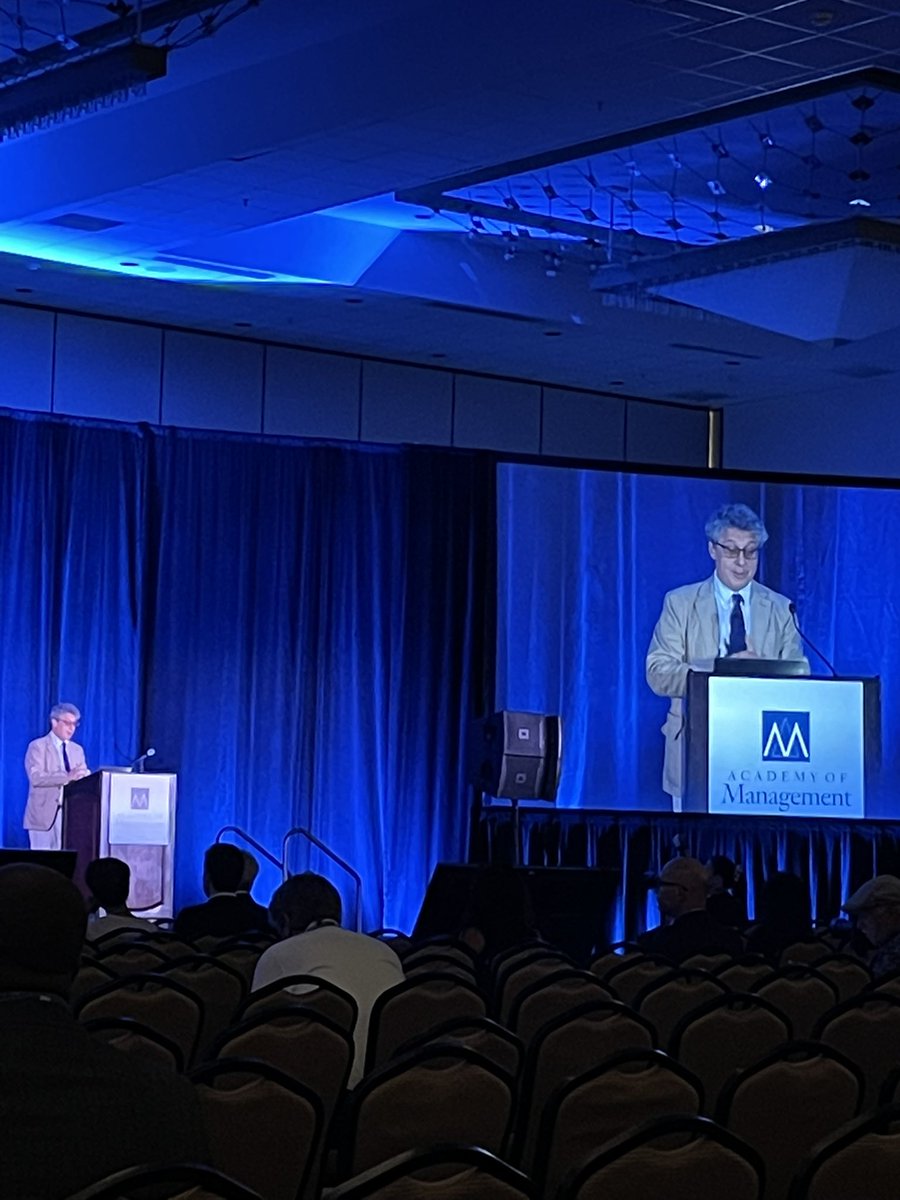 Announcement of the AOM lifetime achievement award winners by @cltucci at 82nd annual meeting of <a href="/AOMConnect/">Academy of Management</a> in Seattle, Washington.