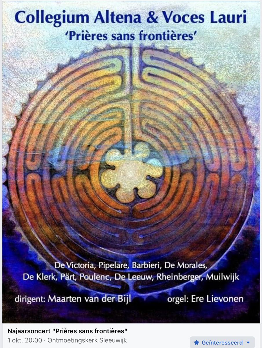 Ons volgende project van  <a href="/CollegiumAltena/">CollegiumAltena</a> met een concert in Sleeuwijk, een programma over gezongen gebeden door de eeuwen heen. Gezongen door 2 koren.