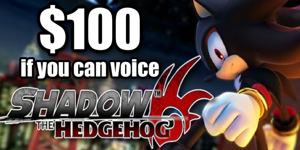 johnchoiiii's tweet photo. PAID VOICE ACTING COMPETITION

Reply to this tweet with your best SHADOW THE HEDGEHOG voice

@DollipDaze, @SnapsCube, @TurboJehtt &amp; I will judge your submissions on stream and pick 1 winner to receive $100 

READ SUBMISSION INFO BELOW 🔽 https://t.co/bOpl0S6gxk