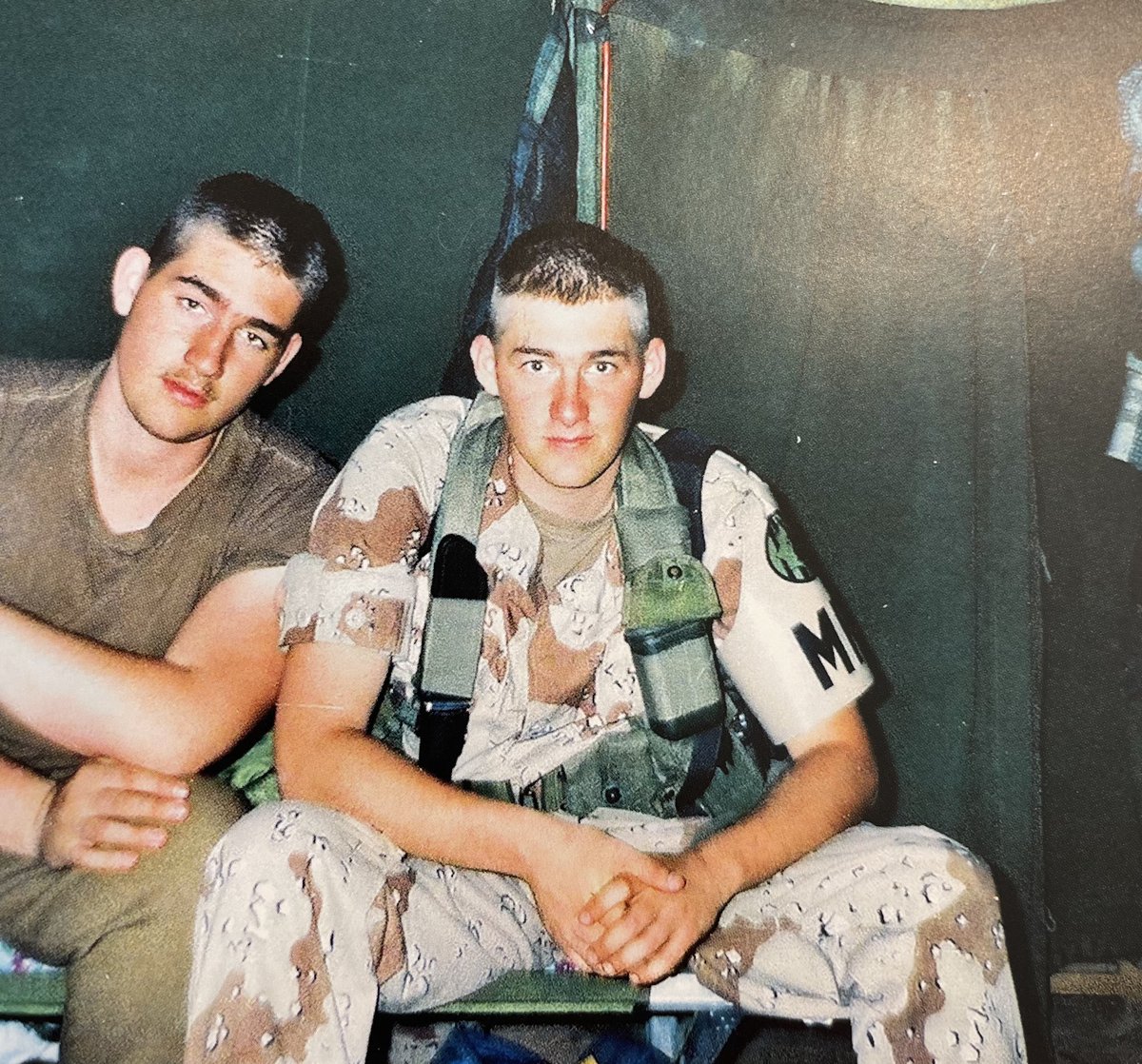 GeorgeMonks11's tweet photo. 🇺🇸Thanks to all veterans from every war and conflict! 🇺🇸 I was proud and honored to serve in Operation Desert Shield and Desert Storm! 
#Veteran #VFW #MilitaryPolice #Army #ArmedForces @OKGuard @DeptVetAffairs #Veterans @USArmyMPCorps @VFWHQ @AmericanLegion #USA https://t.co/XrcLm6NT6z