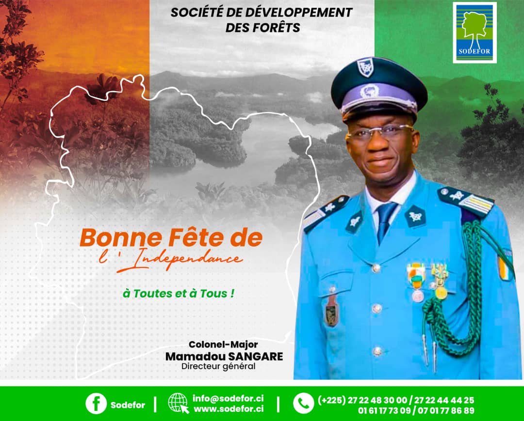 SODEFOR22's tweet image. Bonne fête de l&apos;indépendance, la @SODEFOR22 au service de la forêt ivoirienne depuis 1966.