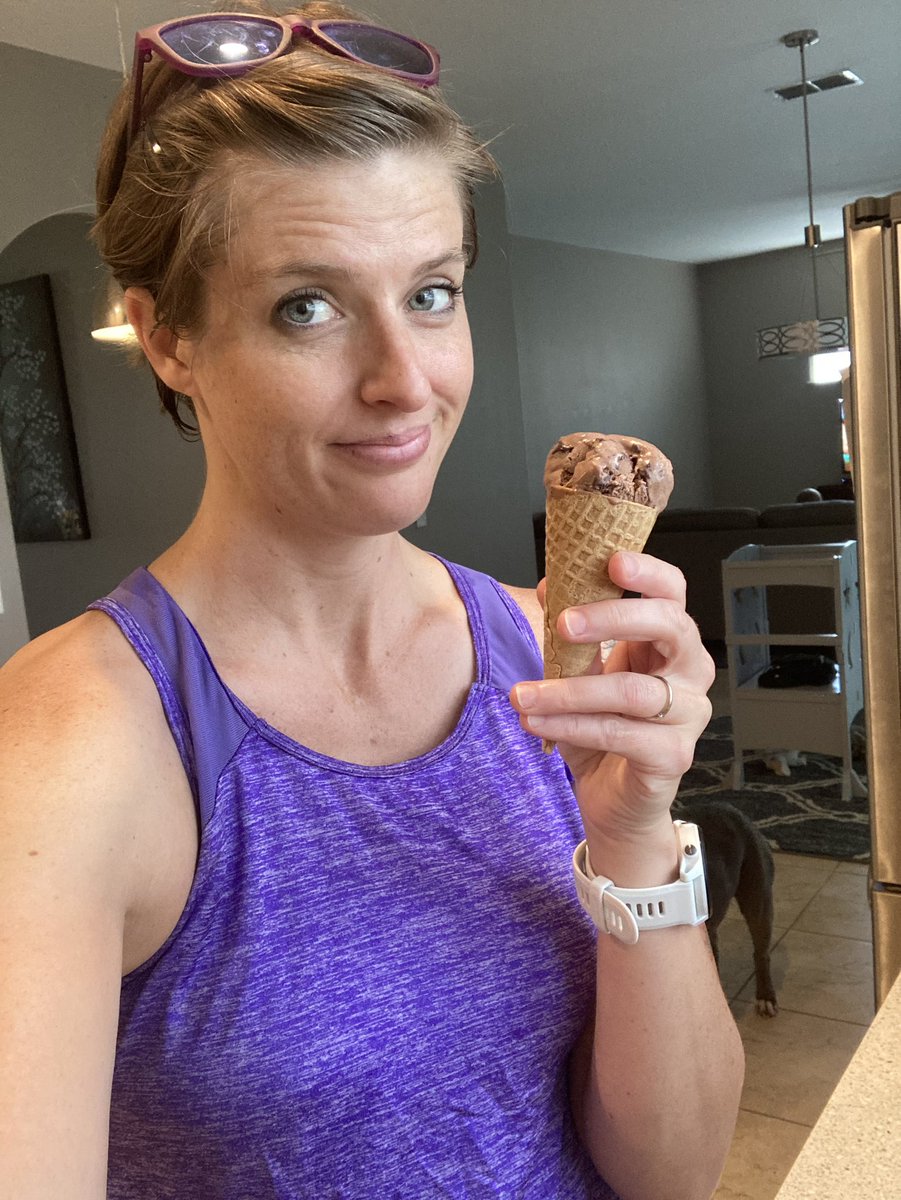 AshleyLMcCully's tweet photo. It’s important to celebrate victories, even the mediocre ones like a sub-30 3 miler on an afternoon when all you want to do is be lazy. #running #Training #WillWorkForIceCream https://t.co/8BPf57GI52