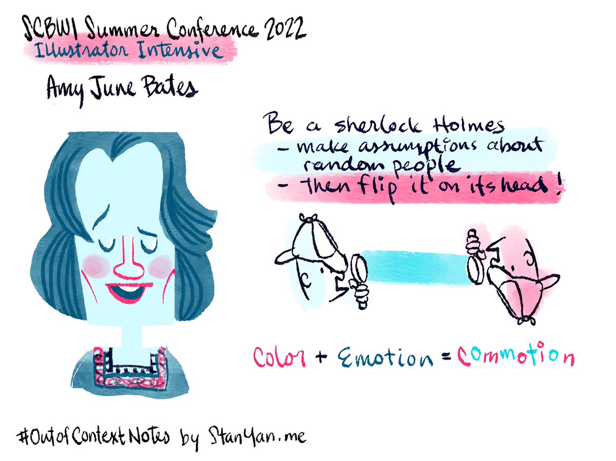 My #outofcontextnotes for @amyjunebates navel gazing illustrator intensive session for #scbwiSummer22.