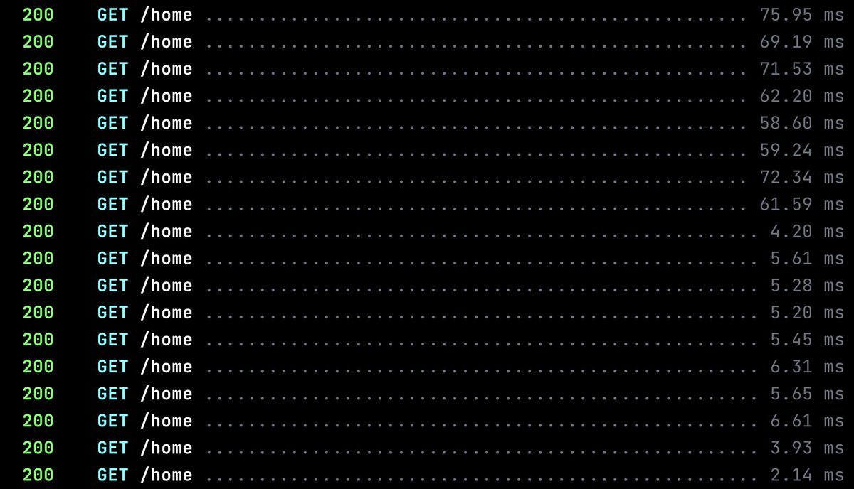 RmeetsH's tweet image. Laravel Octane and the response time of the workers once they are initialized is amazing !!!
In the screenshot, you will see the first 8 response-time higher than the others.
Why 8 ? because 8 is the number of the workers 

🚀🚀🚀🚀🚀🚀🚀🚀

#laravel #laraveloctane #roadrunner
