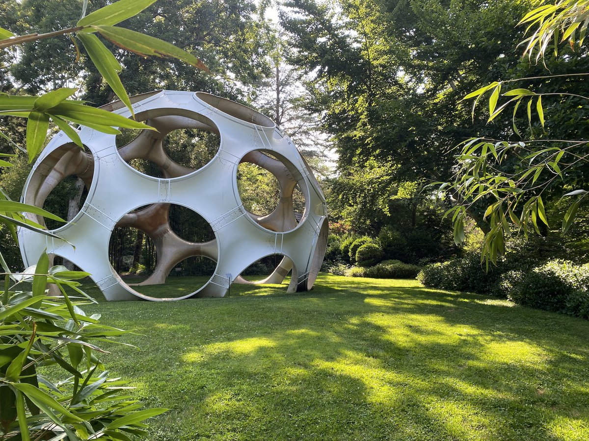 Summer days are the best days...come visit us on one of our Open Days, get tickets here: bit.ly/2RnLA19. Image of Buckminster Fuller's "Fly's Eye Dome" built by John Kuchta. #hamptons #museum #art #easthampton #opendays #visit #summertime #buckminsterfuller