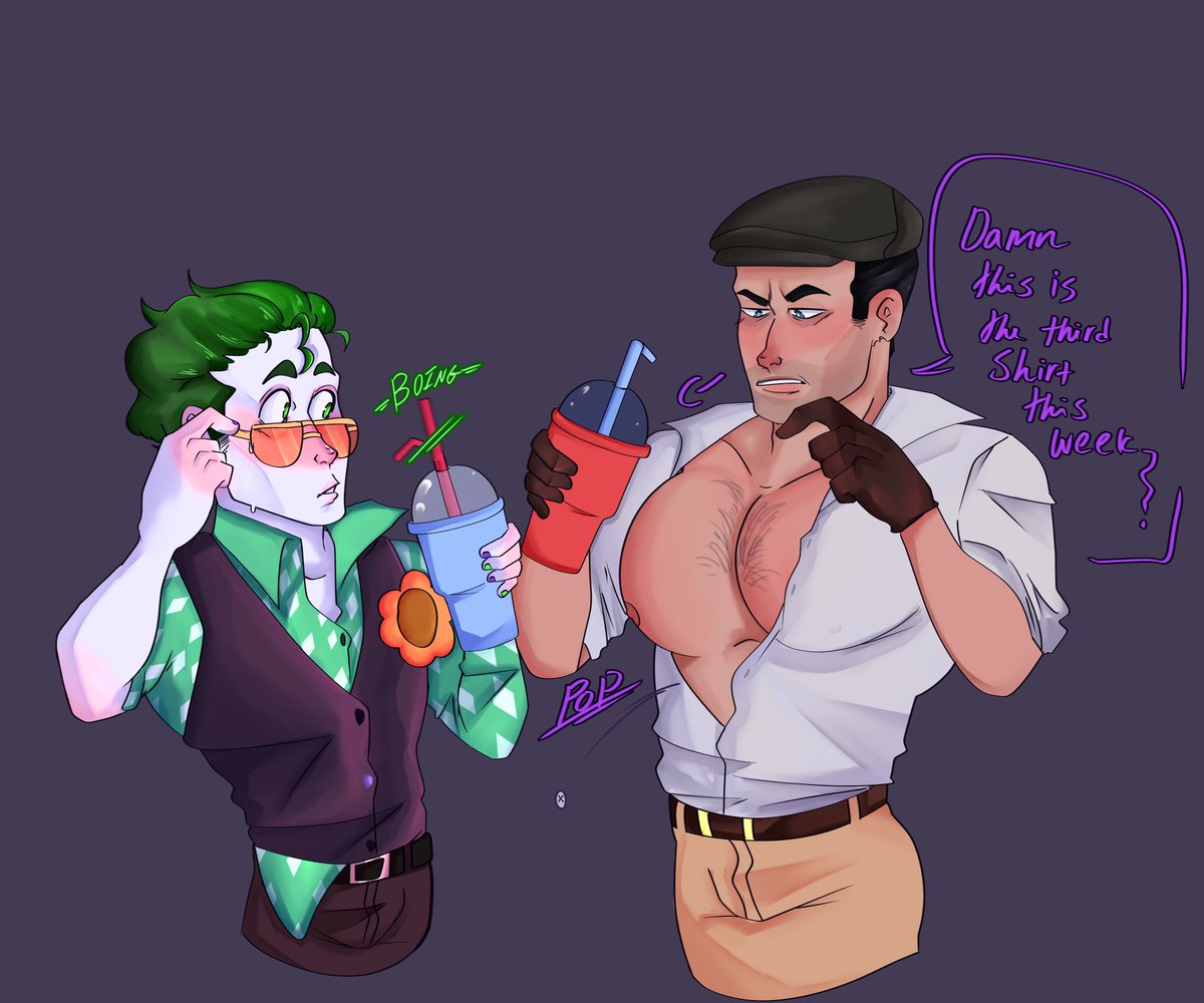 i will not stop drawing telltale batjokes. #johndoe #brucewayne #batjo