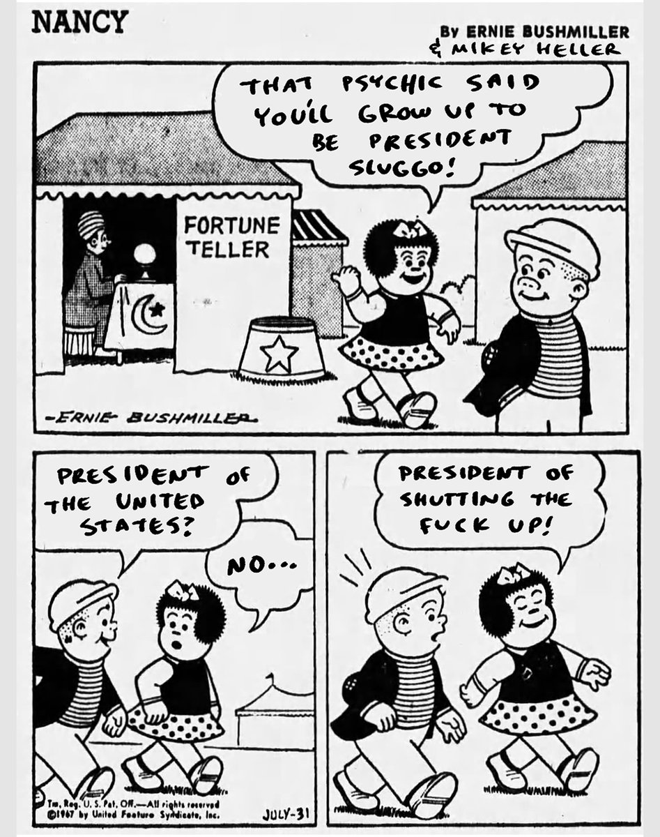 i keep meaning to post more of the Nancy comics I made in collaboration with Ernie Bushmiller. 