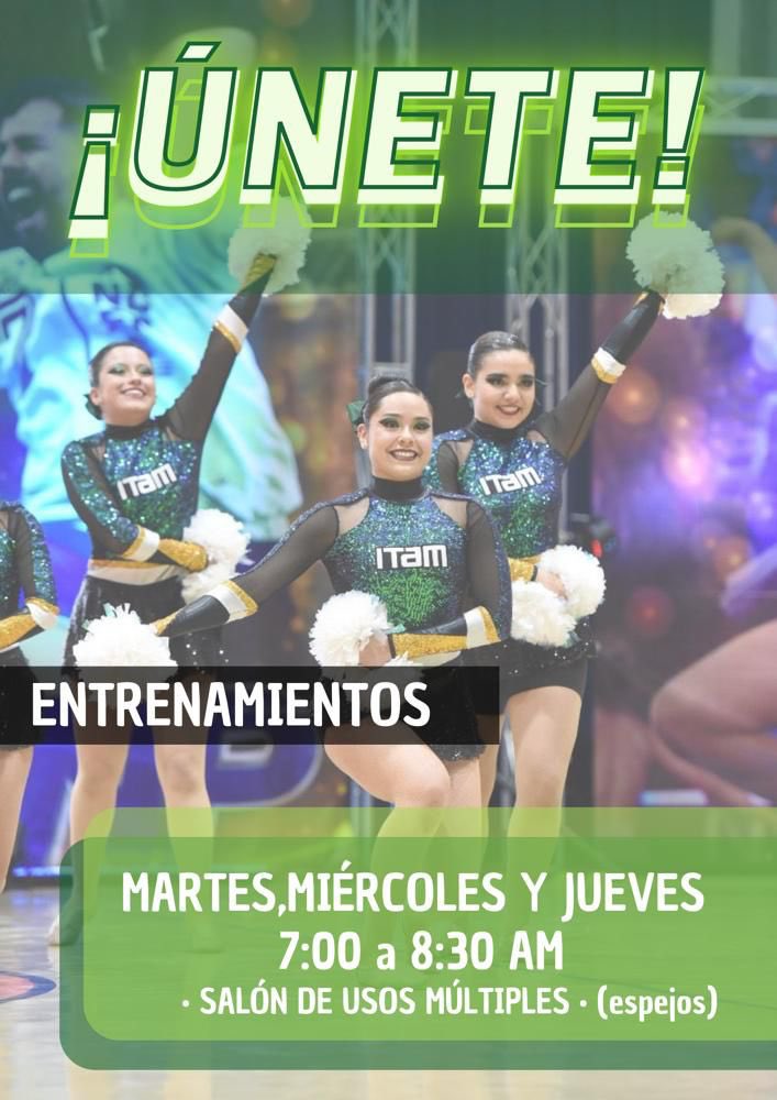 •OTOÑO•
Únete al equipo de ITAM Cheerleading 💚✨
Si tienes dudas mándanos un DM o contáctanos por IG (Link en la bio)